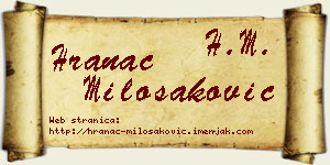 Hranac Milošaković vizit kartica
